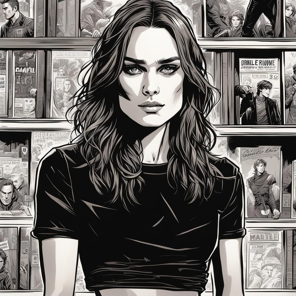 Keira Knightley in Comic Book Art Style