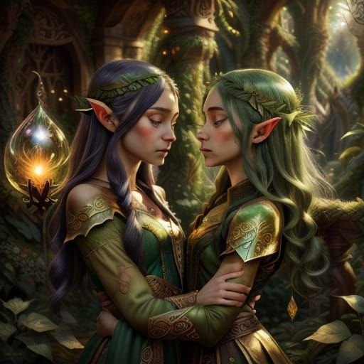Fantasy Elves Watering Talking Plants