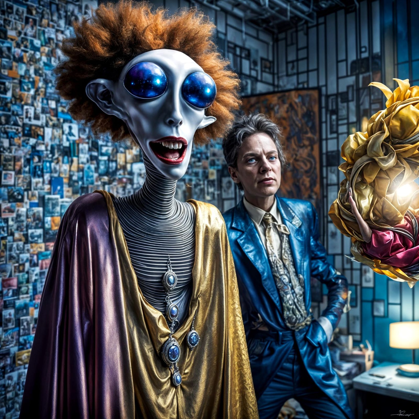 Extravagant Alien Characters in Bizarre Cosmic Dreamscape