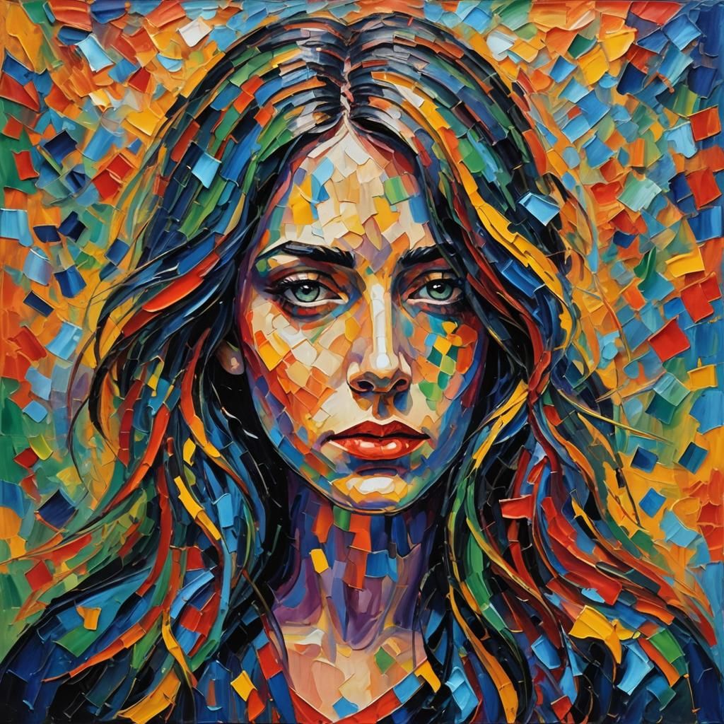 Depression in Expressionist Neo-Impressionist Impasto Style