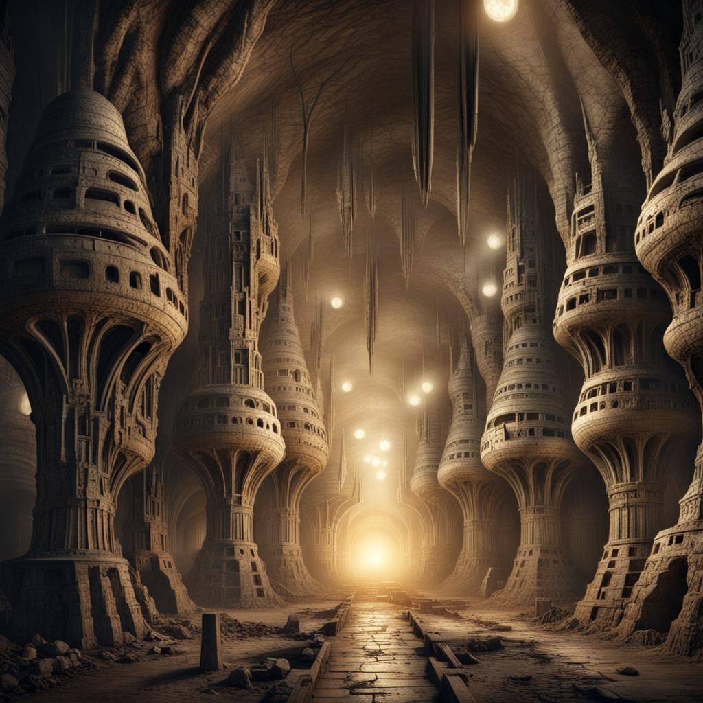 Detailed Alien Underground City
