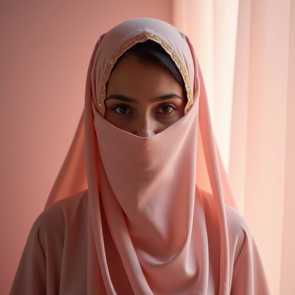 Pakistani Girl in Abaya: Cinematic Film Still