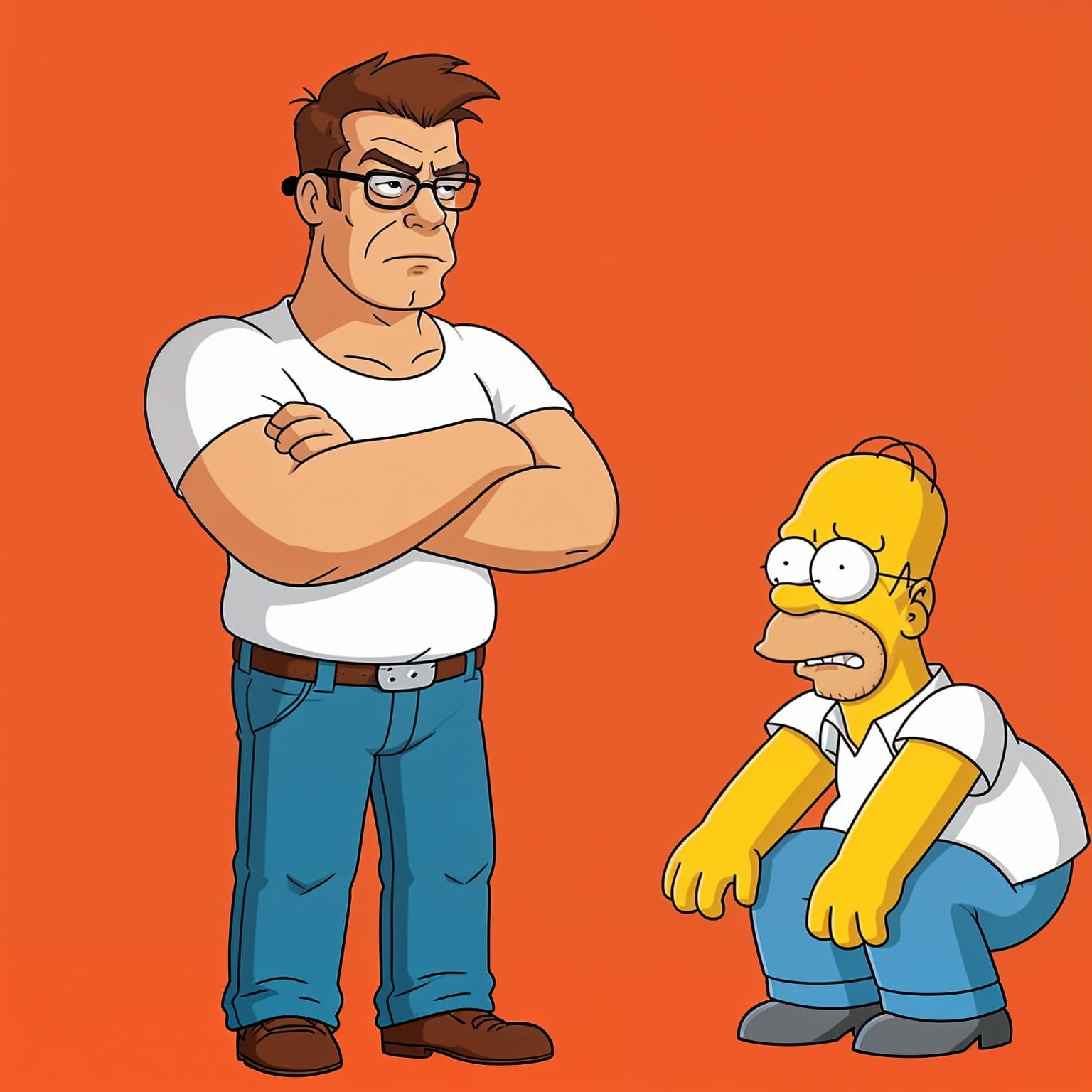 Hank Hill Confronts Homer Simpson