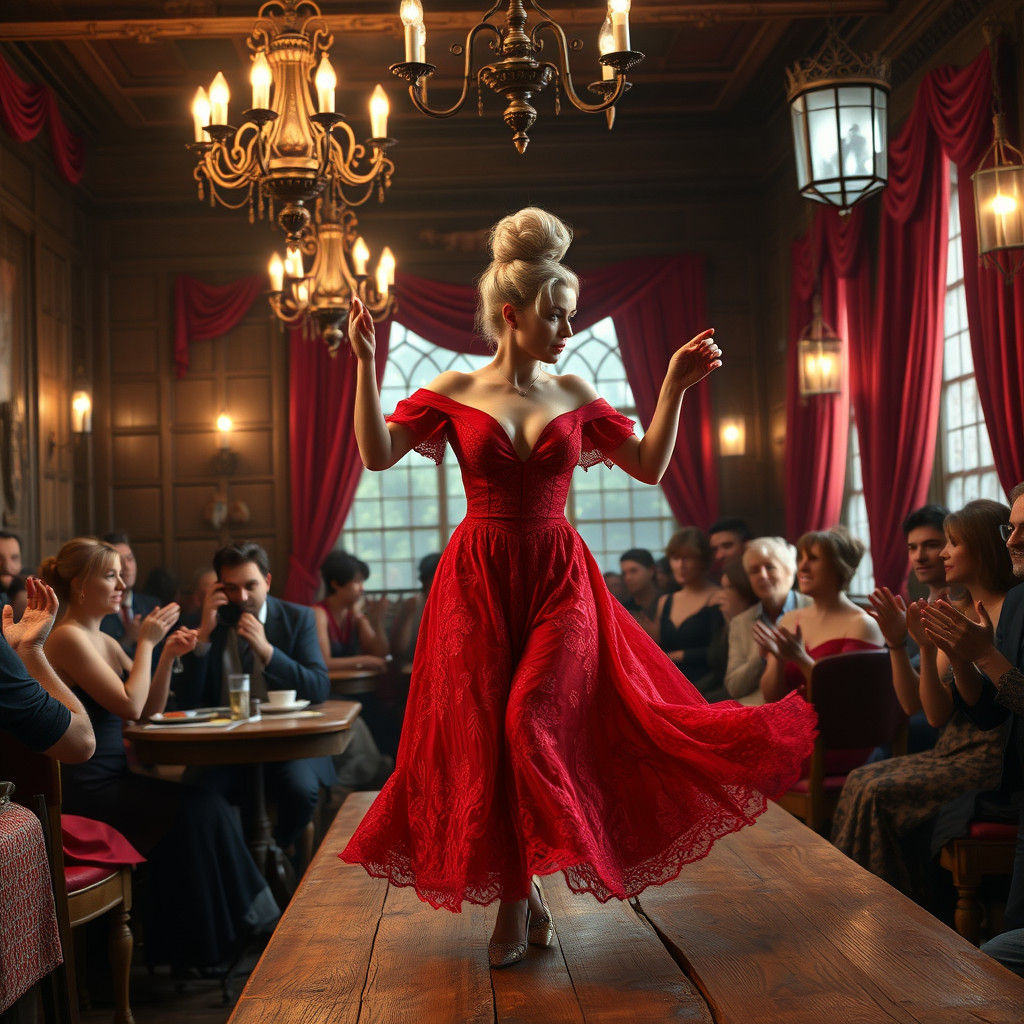 Cafe Dancer in Dreamlike Fantasy Art Style