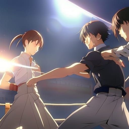 Anime Delinquents Boxing: Ghibli-Shinkai Style