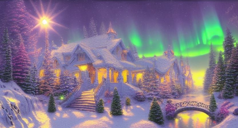 Christmas Aurora: A Radiant Ethereal Fantasy