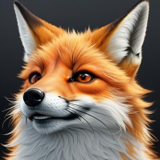Anthropomorphic Fox Snout in Digital Painting Style
