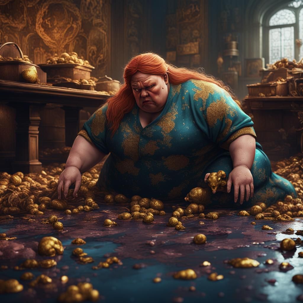 Detailed Matte Painting of Women Vomiting