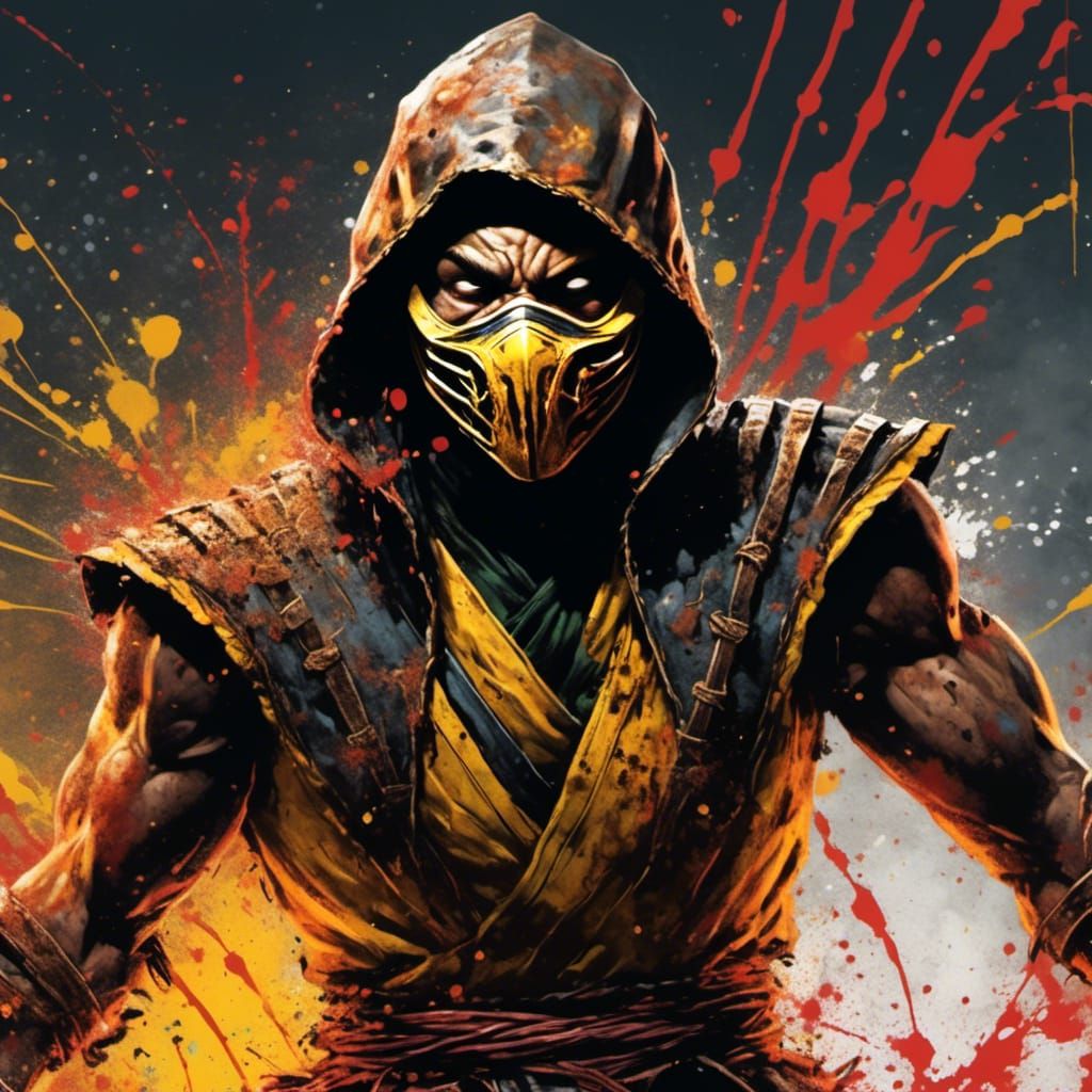 Scorpion from Mortal Kombat in Graffiti Style