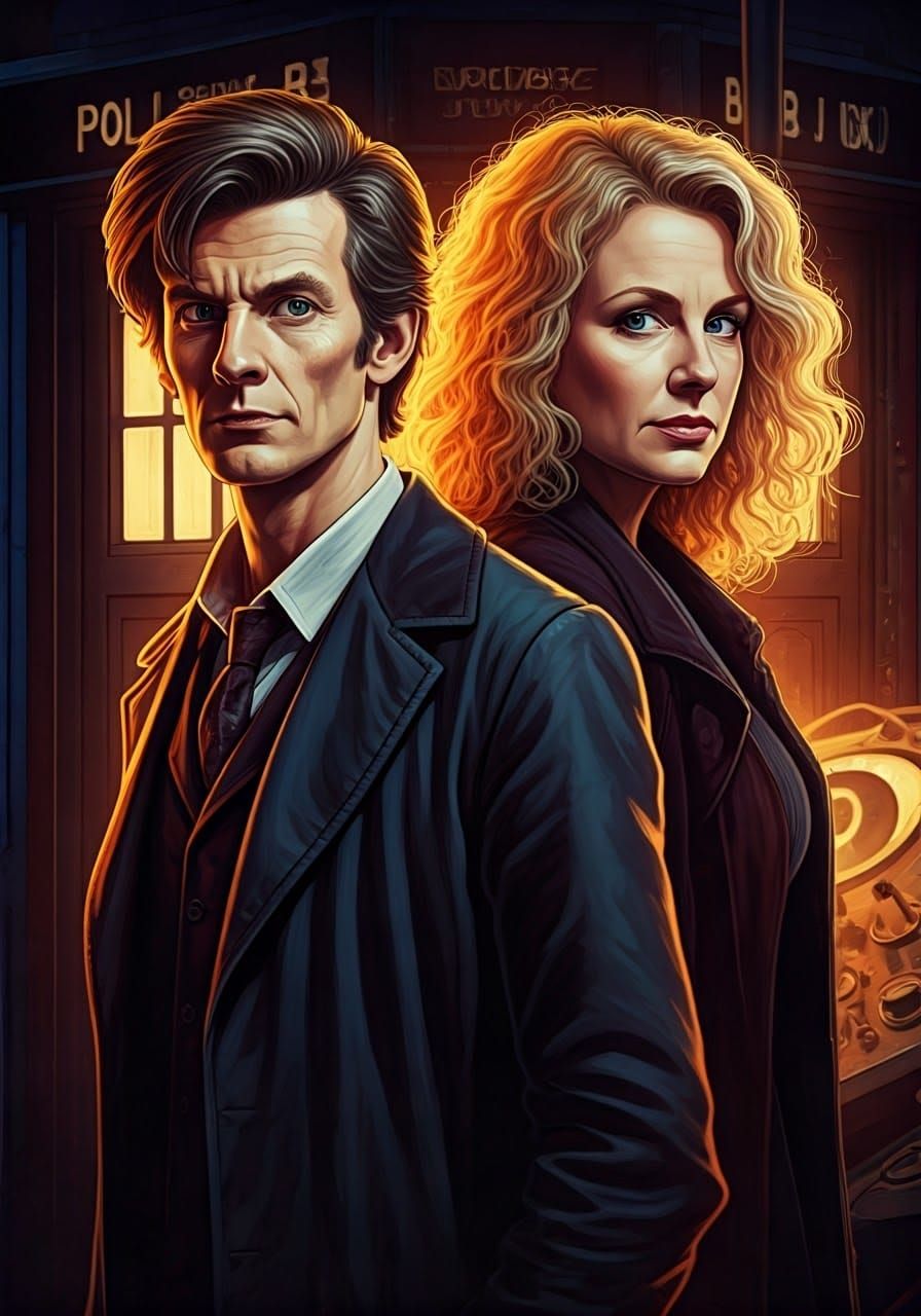 Doctor Who and River Song in the TARDIS