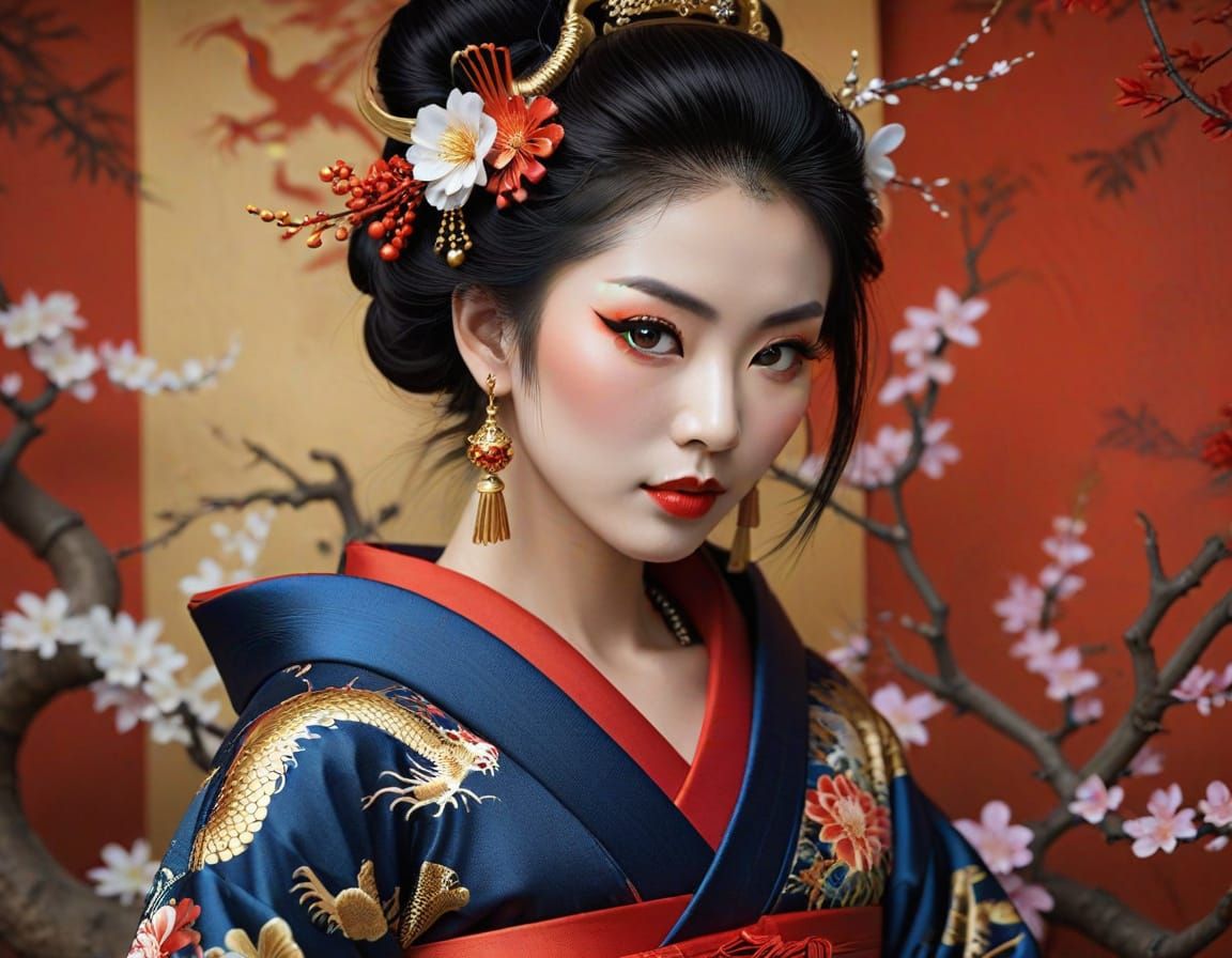 Geisha in Traditional Japanese Elegance