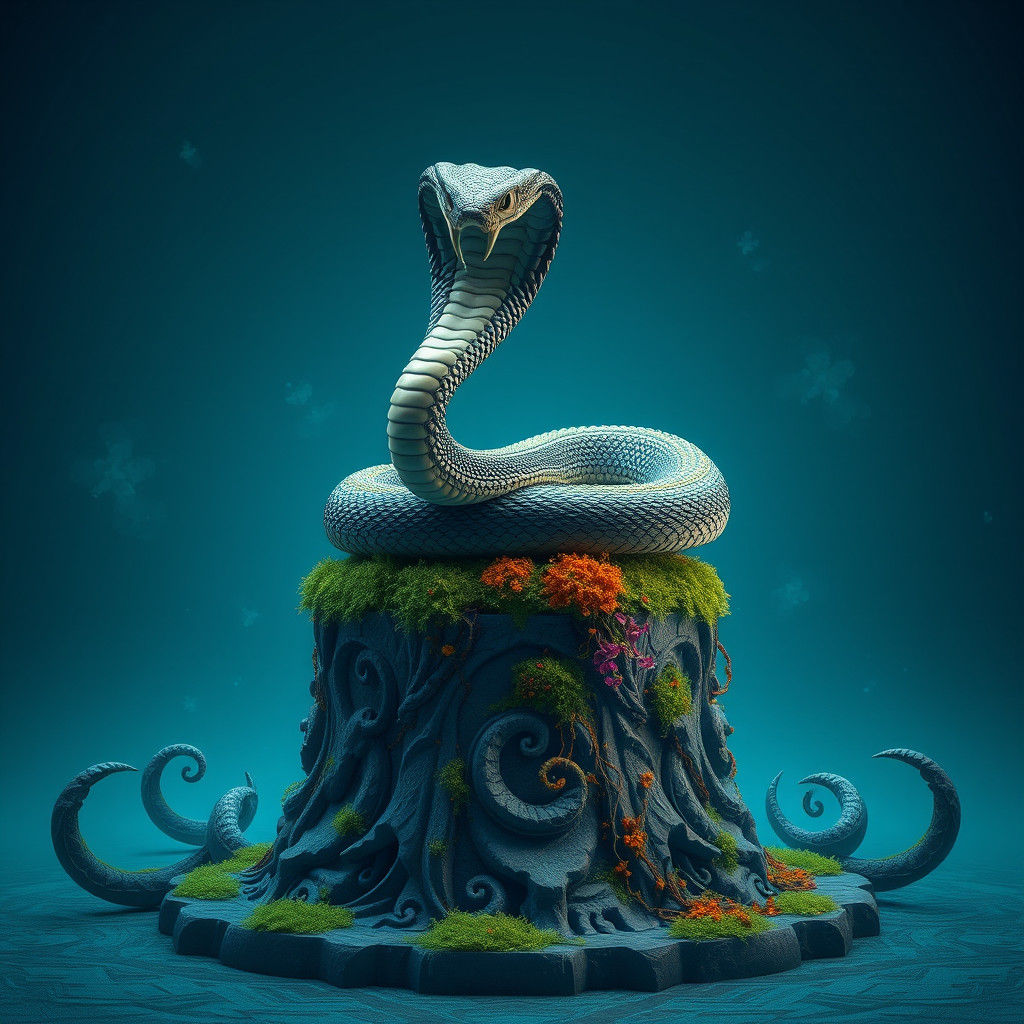 Majestic Cobra on Stone Pedestal in Unreal Engine 5