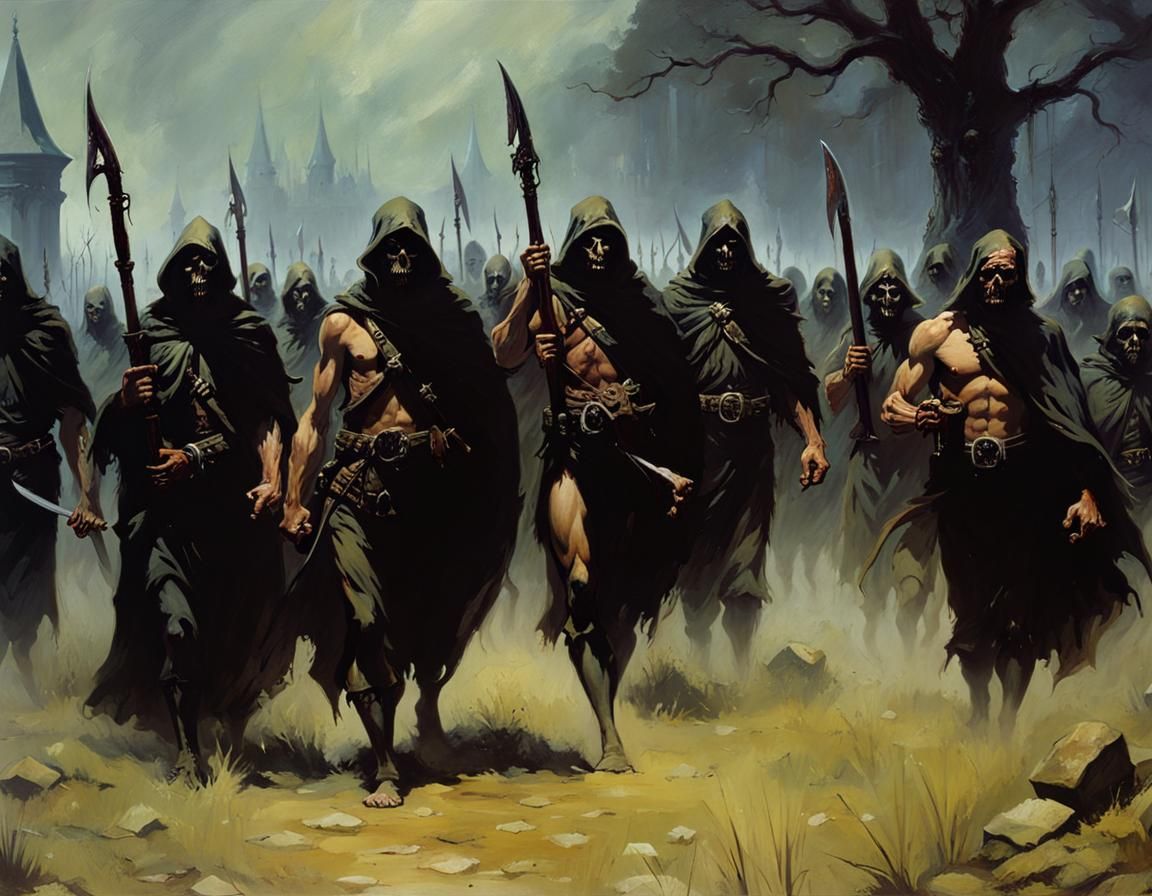 Undead Zombie Army in Dark Fantasy Style