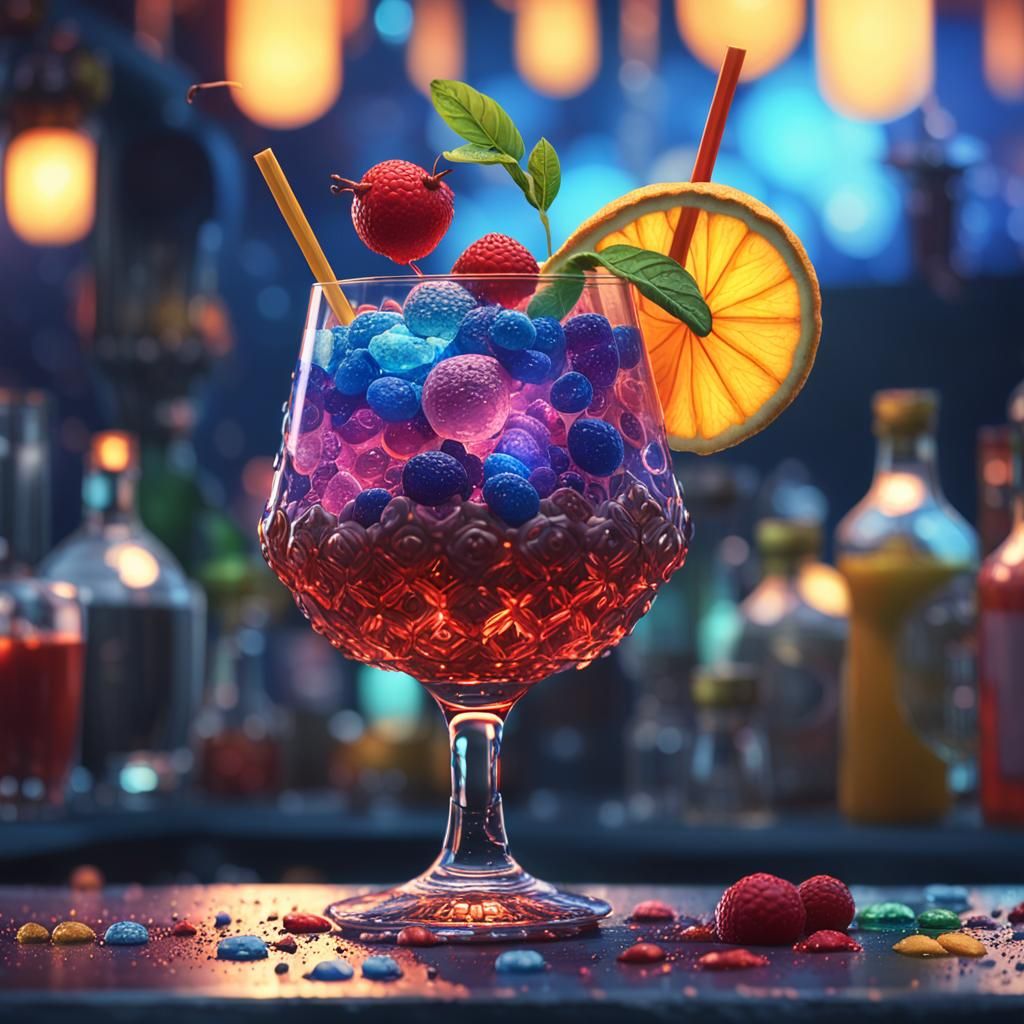 Detailed Cocktail Matte Painting in 8K