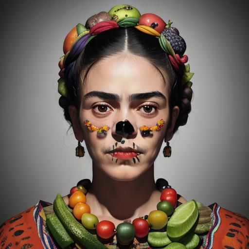 Frida Kahlo Skull Still Life Painting