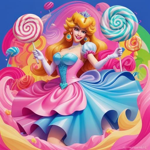 Princess Peach in Candyland: Candy Art Style