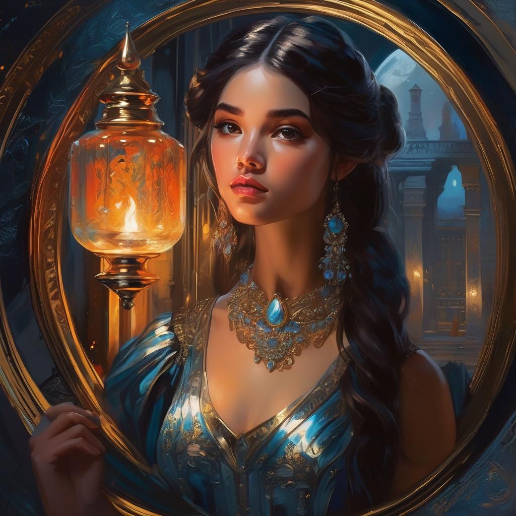 Flame-Haired Maiden Gazing: Speed Painting Art