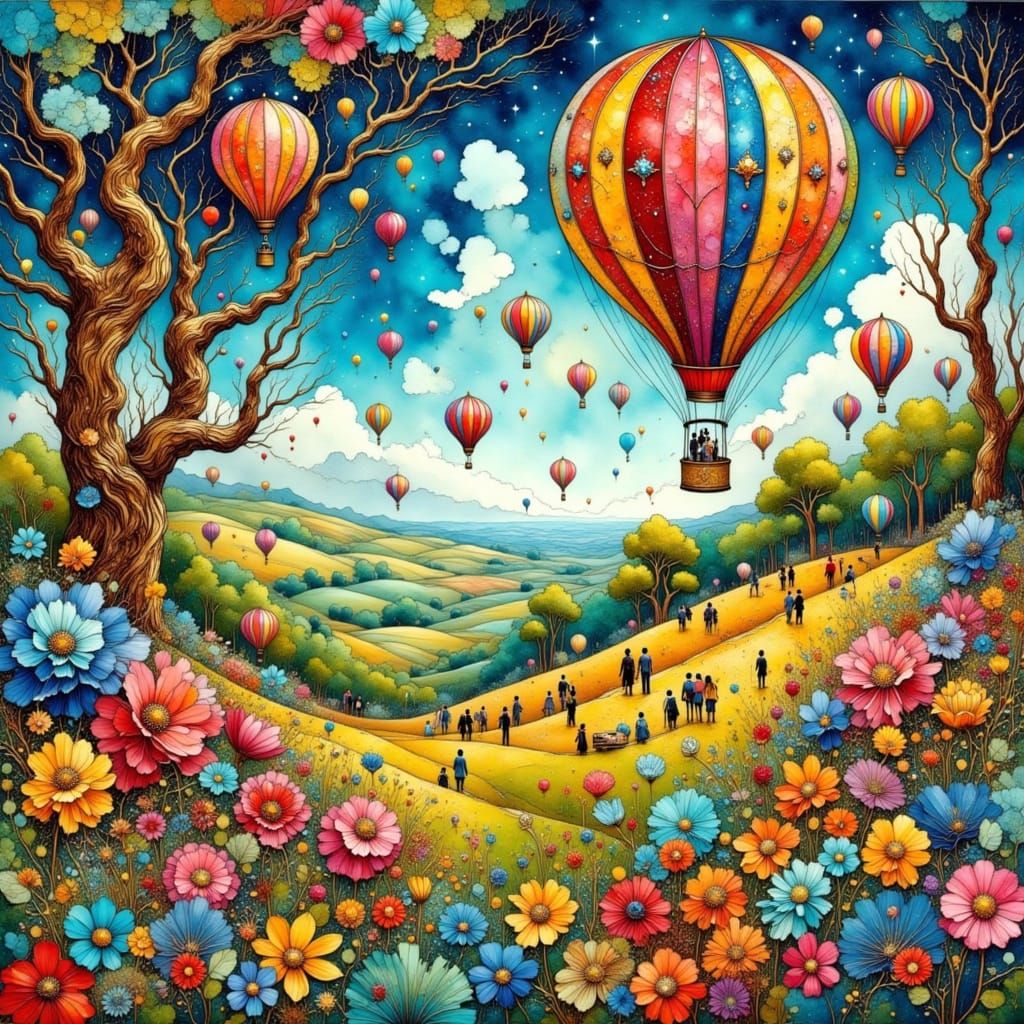 Whimsical English Carnival in Storybook Style