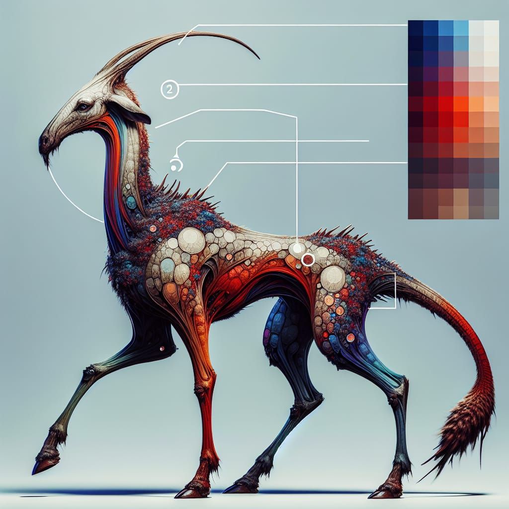 Giraffe-Panda Hybrid Creature in Detailed Digital Rendering