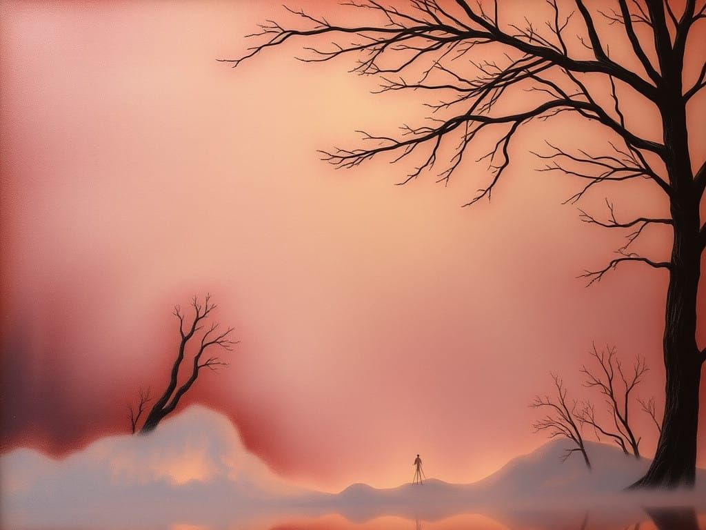 Ambient Occlusion Painting in Burnished Amber and Sweet Rose