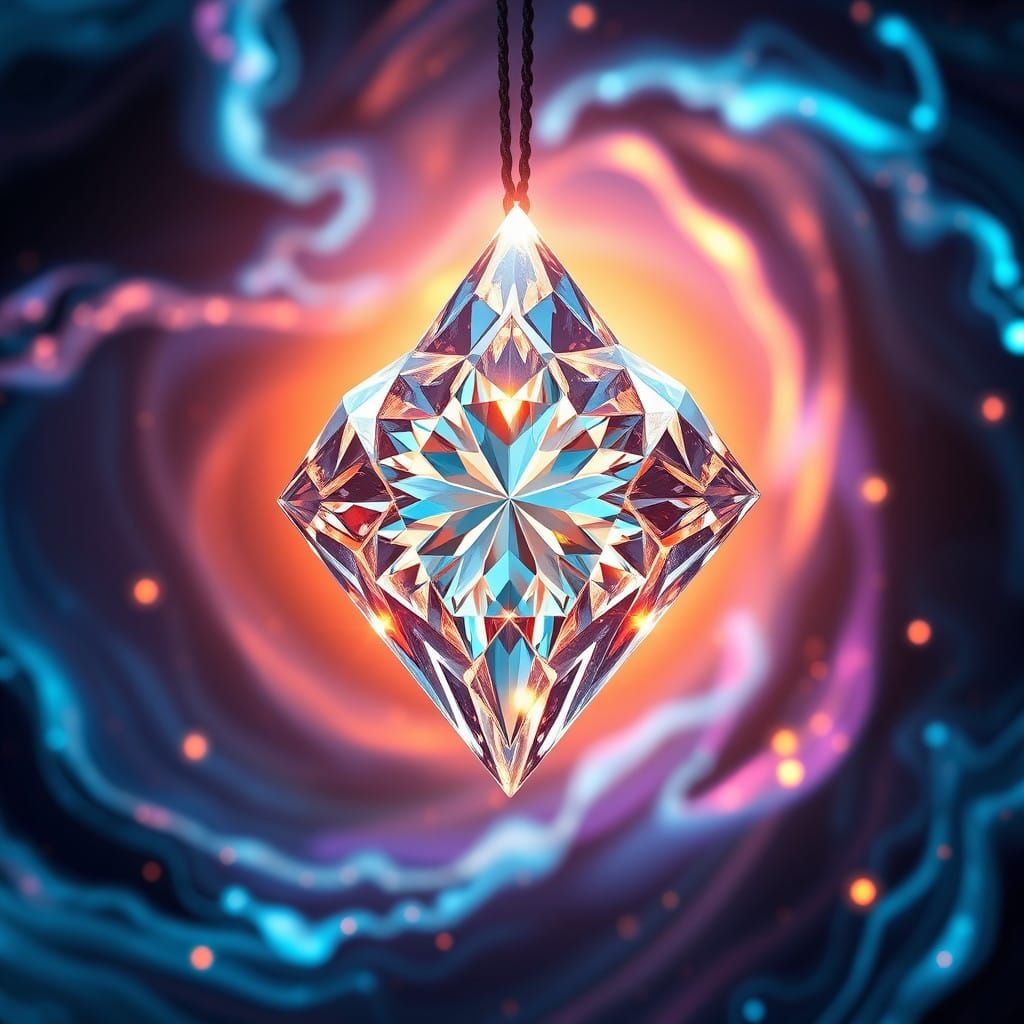 Luxurious Diamond Badge in a Radiant, Ethereal Scene