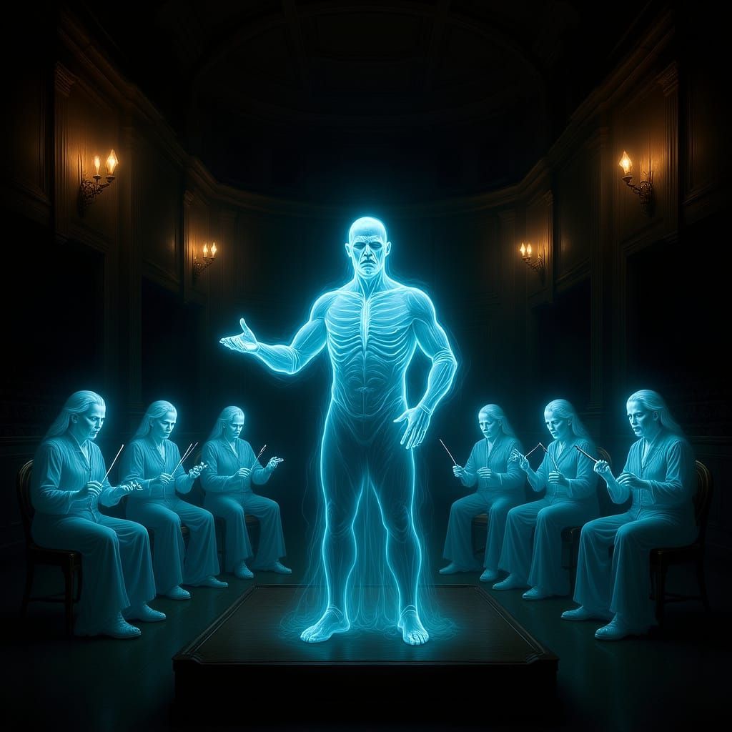 Spectral Conductor Leads Ethereal Orchestra in Abandoned Ope...