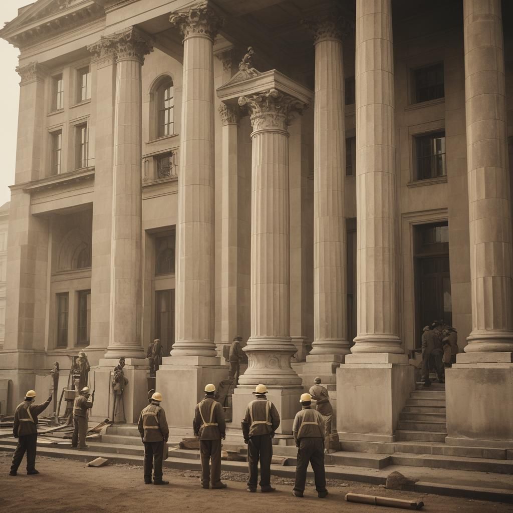Installing Neoclassical Column on Civil Courts Building