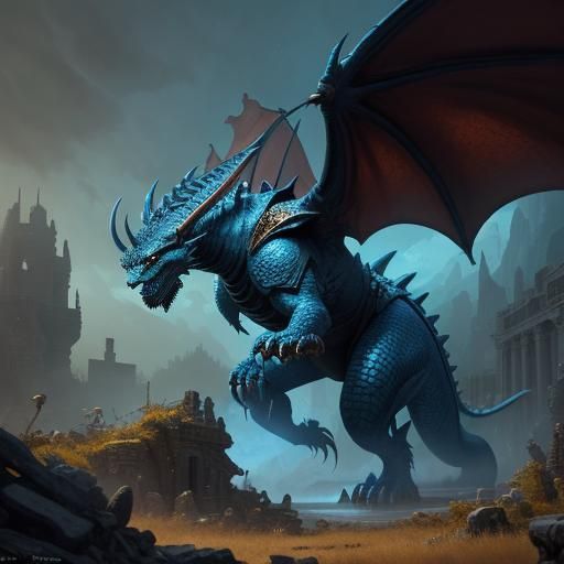 Epic Dragon Battle in Ancient Ruins