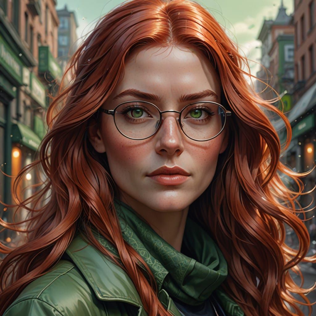 Ethereal Redhead in Dramatic Lighting