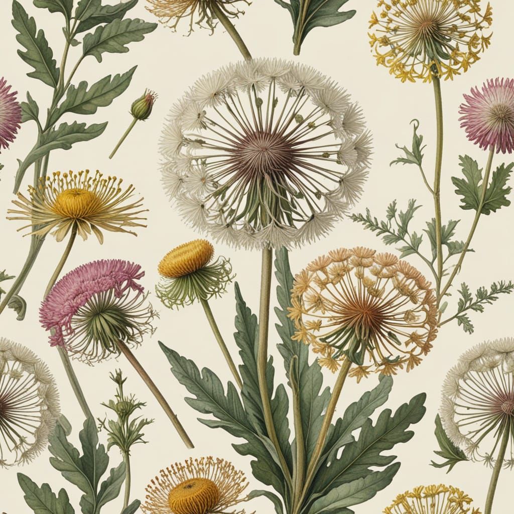 Dainty Dandelion in Vintage Botanical Style