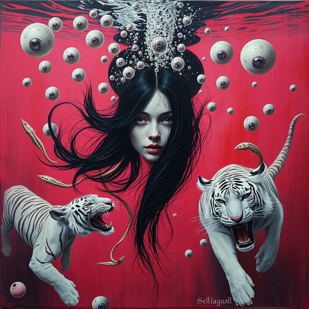 Surreal Underwater Dive Inspired by Dali and Giger