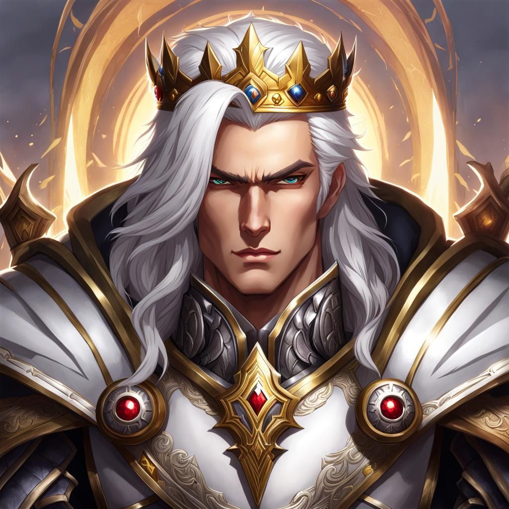 Evil White-Haired King Paladin