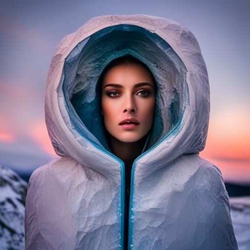 Face Frozen in Ice Digital Rendering
