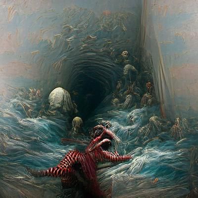 Endless Horror Escape in Doré Style