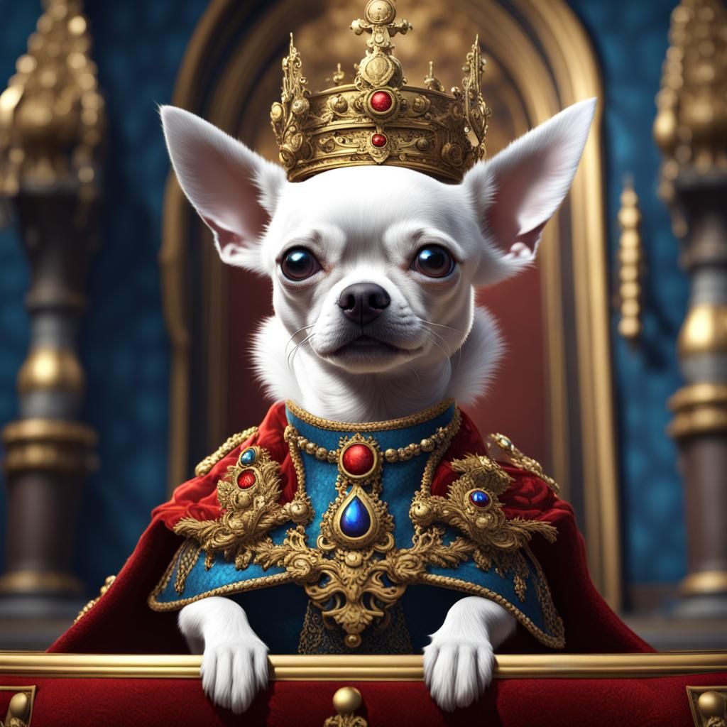 Chihuahua as Russian King: Detailed Matte Painting