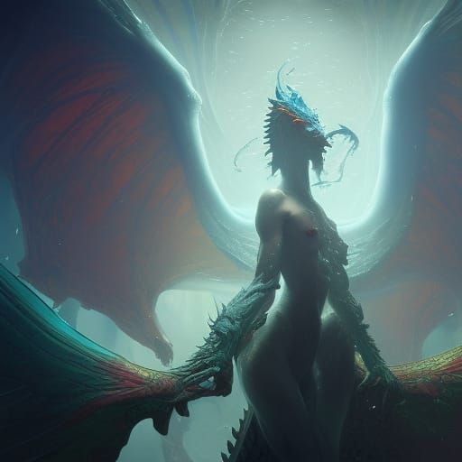 Tiamat in Dark Fantasy Style, 8k Resolution