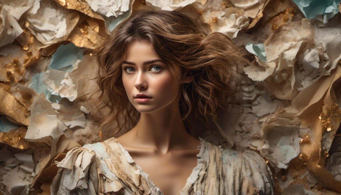 Papier-Mâché Woman: A Textured Art Piece