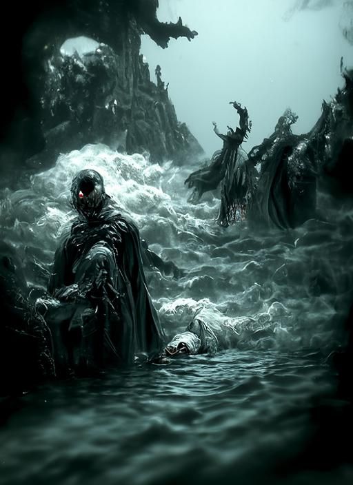 Drowning in Sinister Darkness: Matte Painting