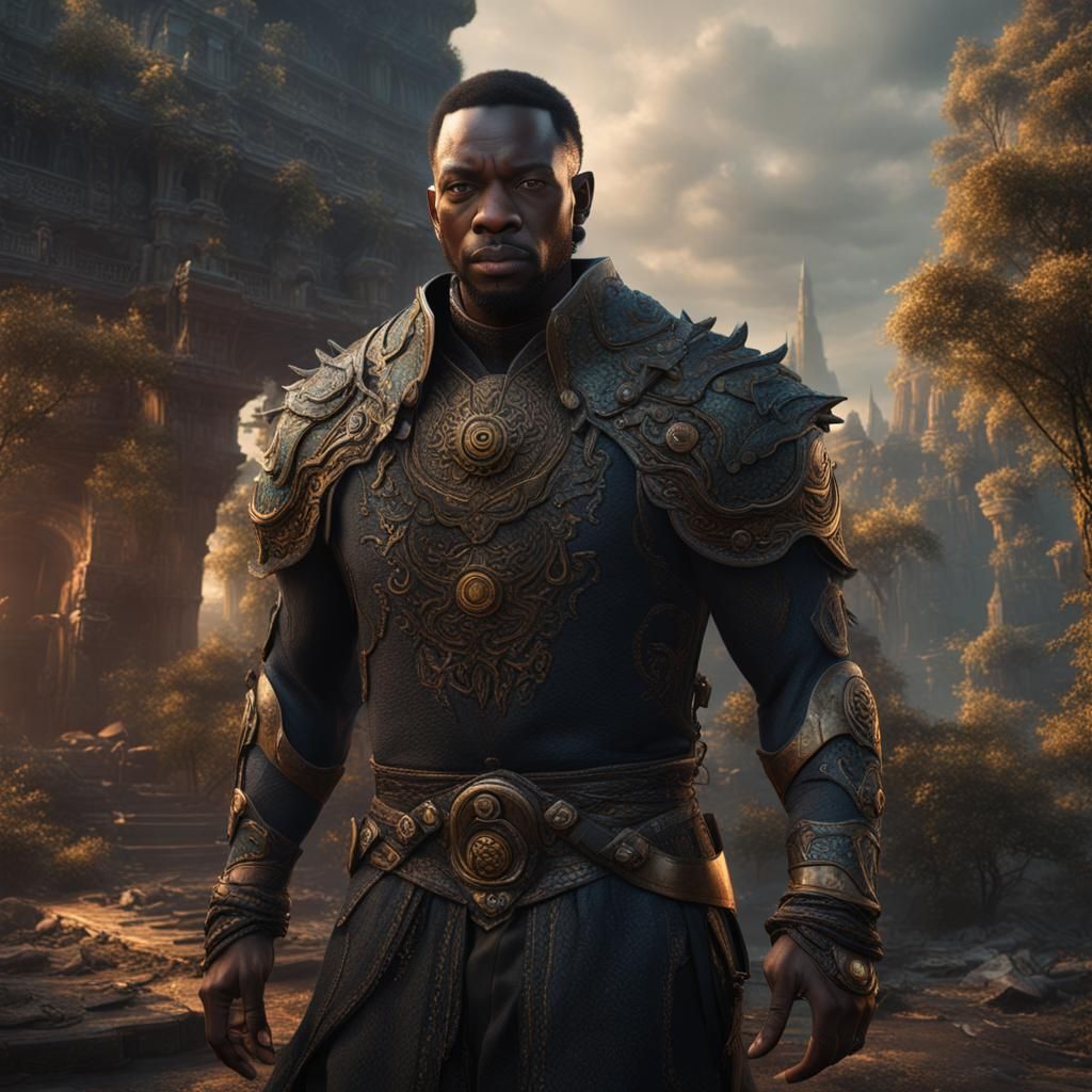 Detailed Matte Painting of a Black Man