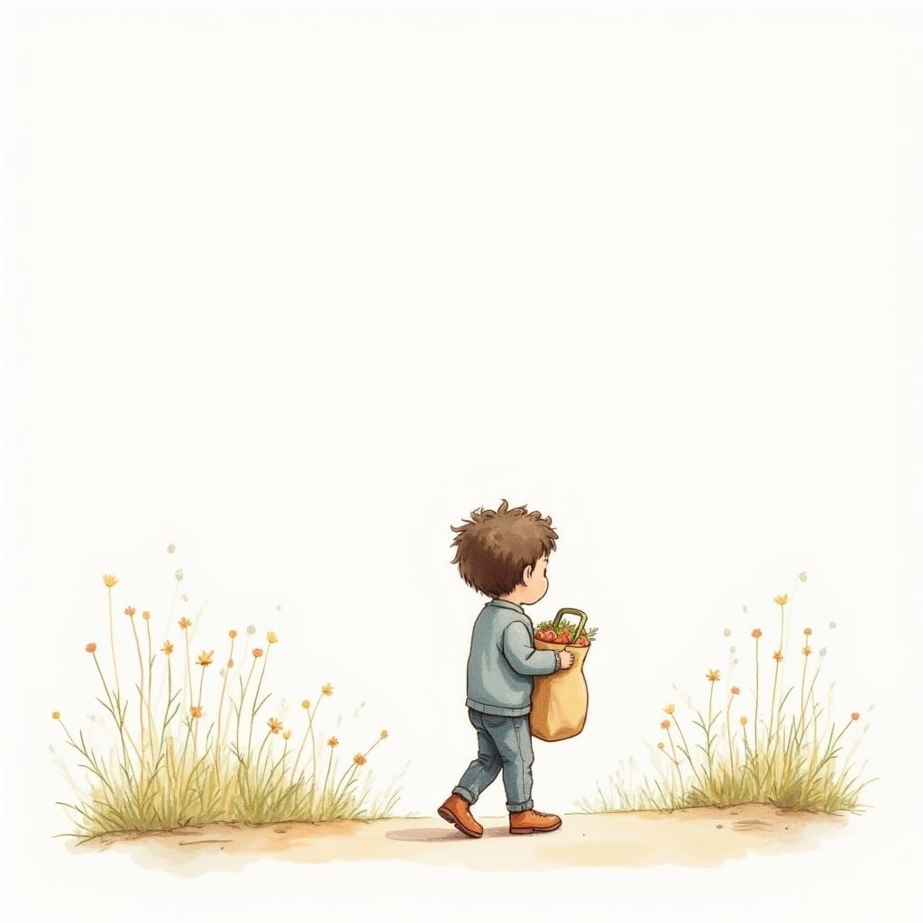 Haredi Boy Walks to Kindergarten in Whimsical Children's Boo...