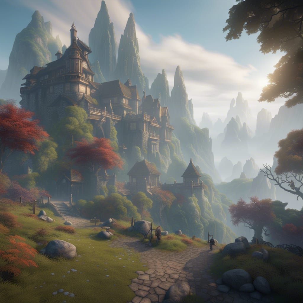 fantasy world with orcs, ogres, pangea, 8k, unreal engine 5