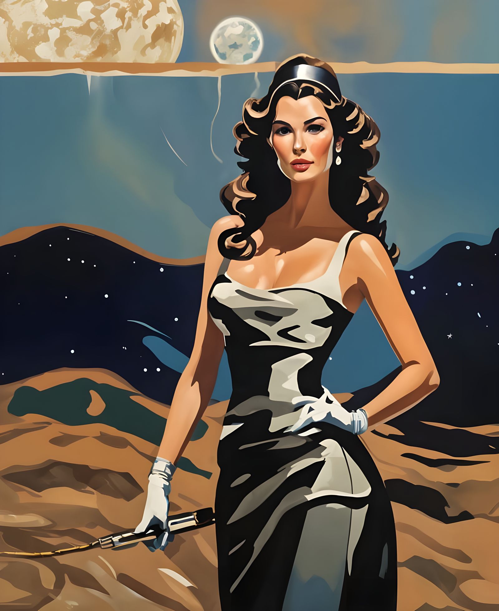 Beautiful Space Queen Portrait on Mars