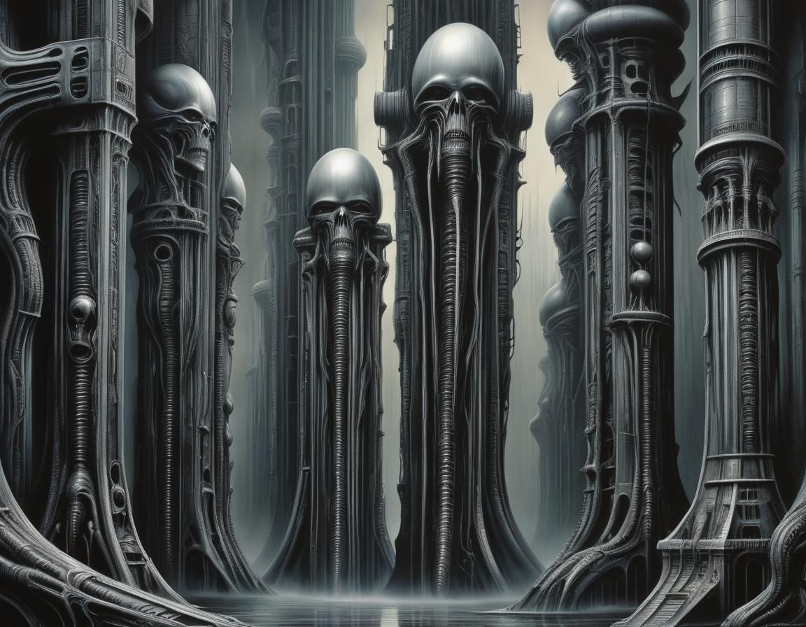 Towering Fear: A Gigeresque Horror Landscape