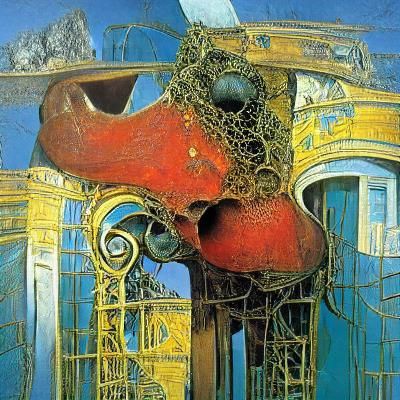 Art Nouveau Rococo Architecture in Surreal Digital Art