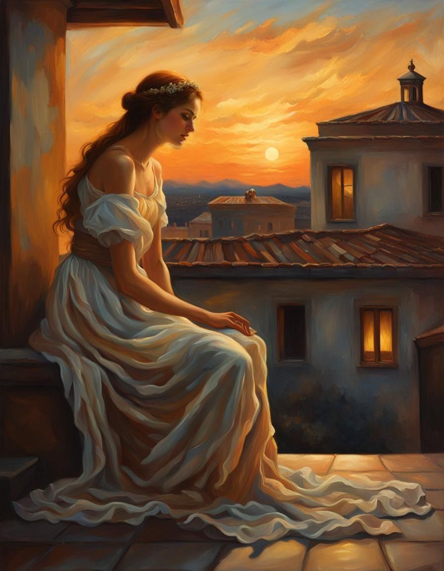 Bathsheba Bathing: Oil Painting in Classical Style