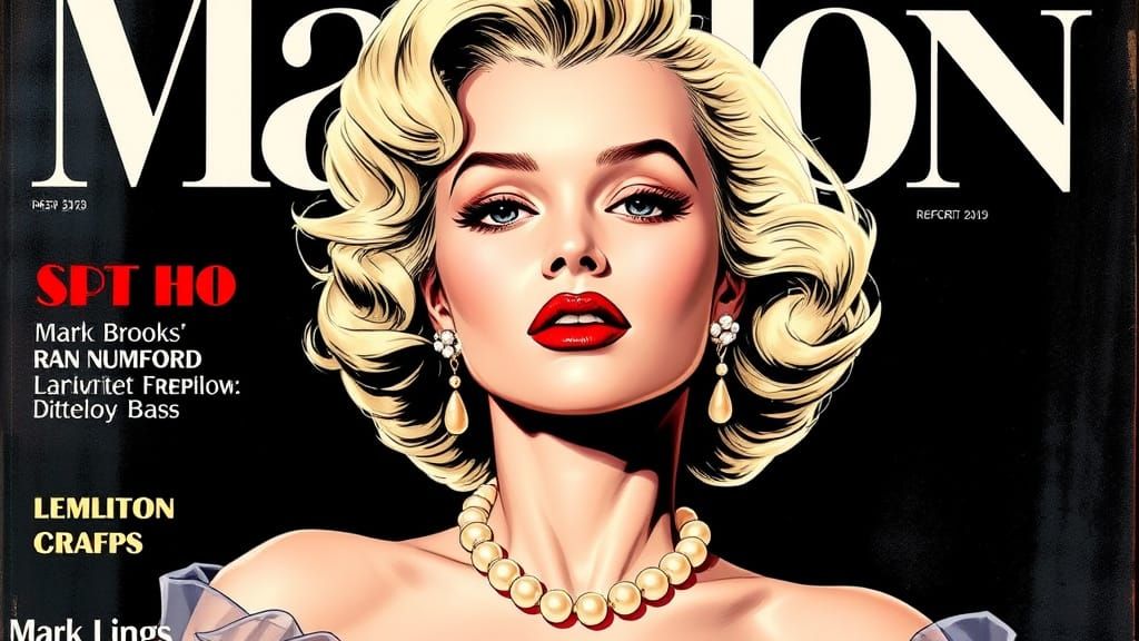 Vintage Magazine Cover of Elegant Woman in Comic Art Style