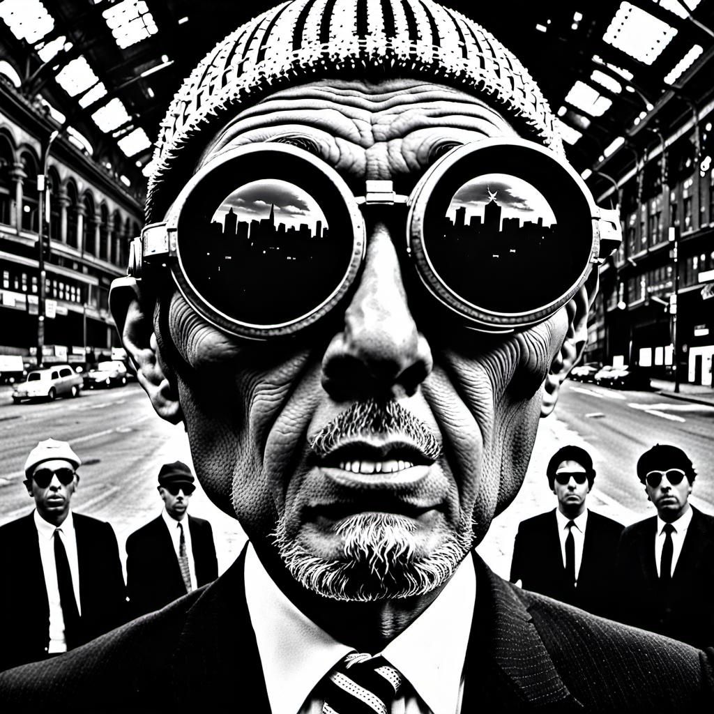 Selective Color Fisheye Face, Manga Comic Art