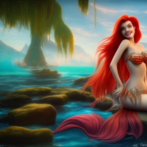 Bella Thorne as Ariel: Detailed Matte Painting