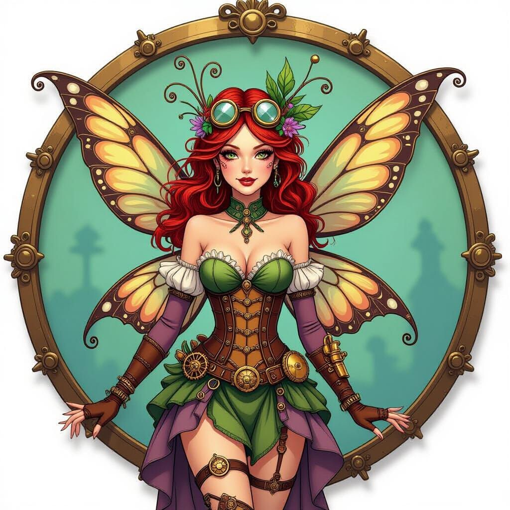 Steampunk Fairy with Mechanical Wings