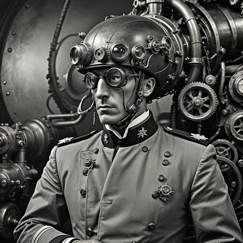 Steampunk Squid in Naval Dress Uniform Portrait